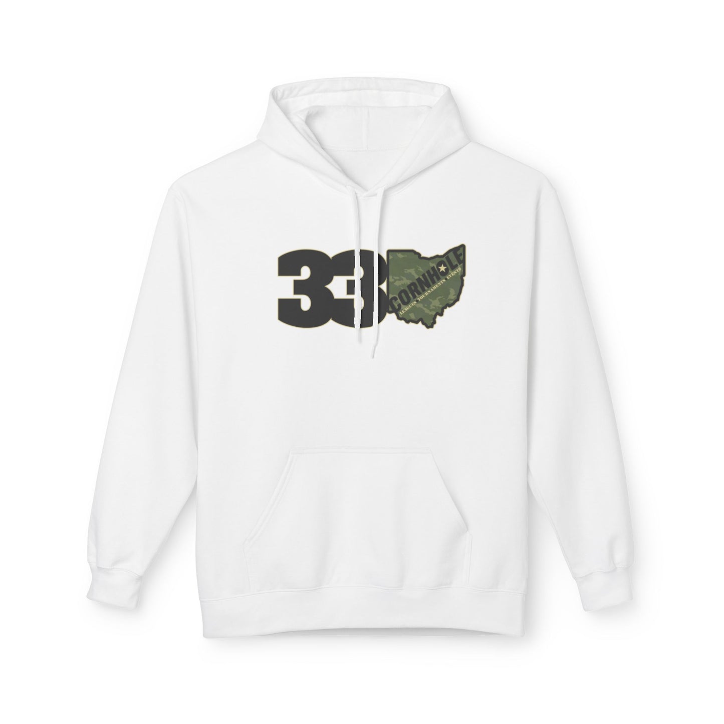 330 Cornhole Wide Logo Unisex Midweight Softstyle Fleece Hoodie