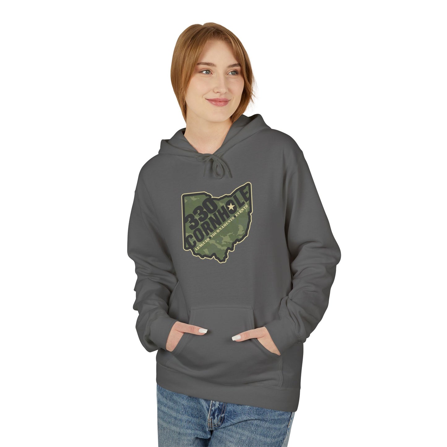 330 Cornhole Alt Logo Unisex Midweight Softstyle Fleece Hoodie