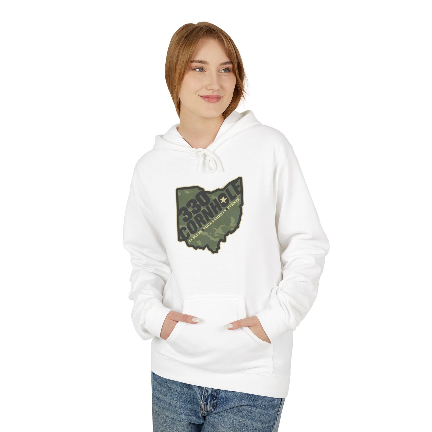 330 Cornhole Alt Logo Unisex Midweight Softstyle Fleece Hoodie